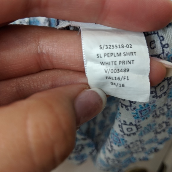 Gap Peplum Tank/White, Blue/Black / Sz XL - Picture 5 of 5